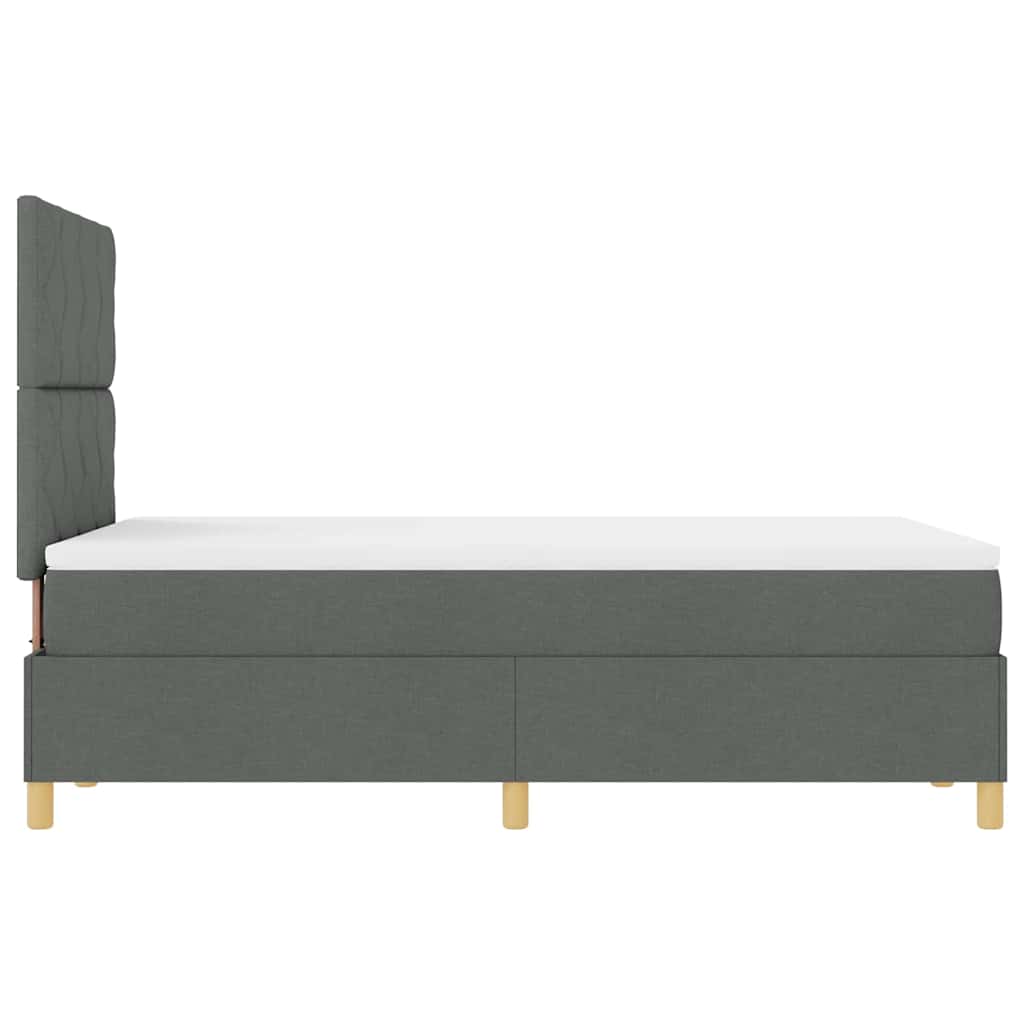 vidaXL Łóżko z sprężyną LED Ciemnoszary 120 x 190 cm tkanina