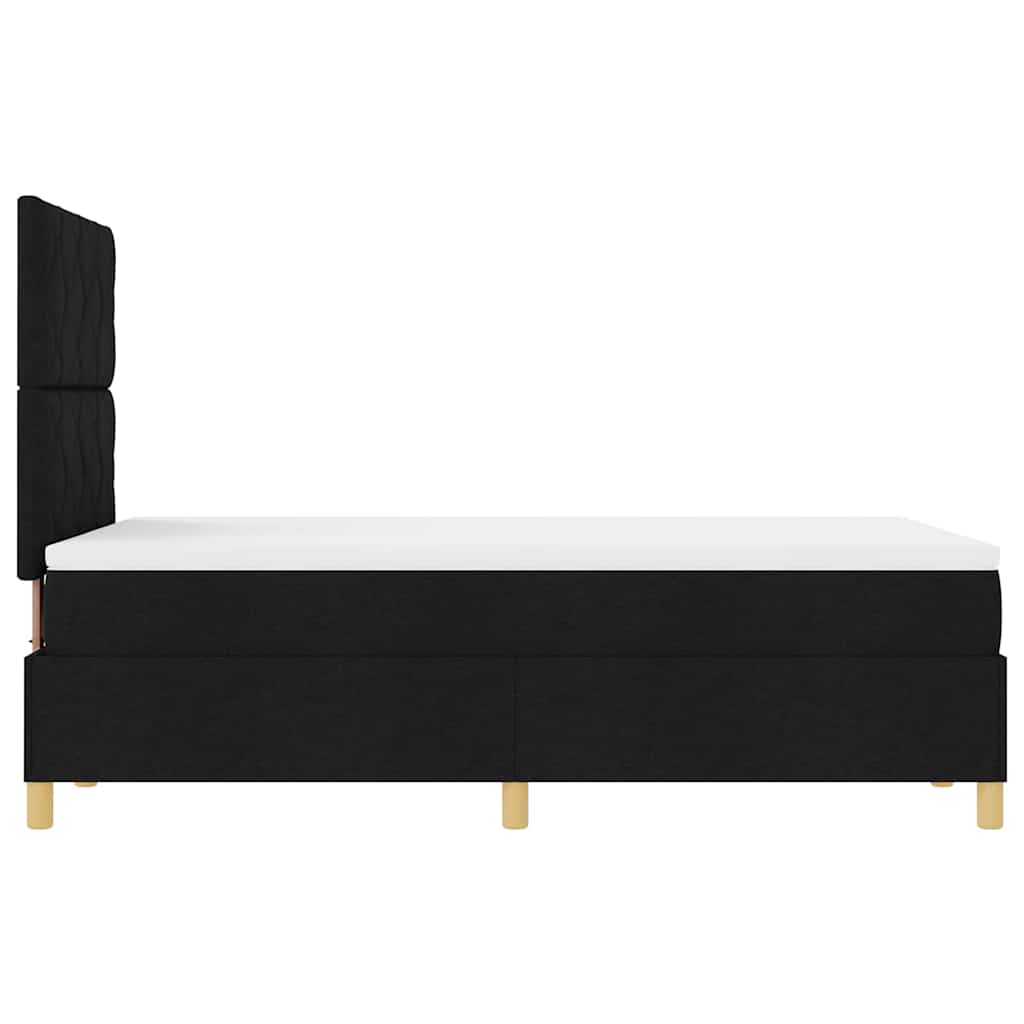 vidaXL Łóżko z sprężyną LED z materacem Czarny 120 x 190 cm tkanina