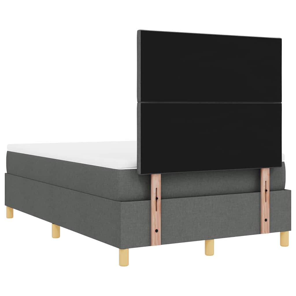 vidaXL Łóżko z sprężyną LED Ciemnoszary 120 x 200 cm tkanina