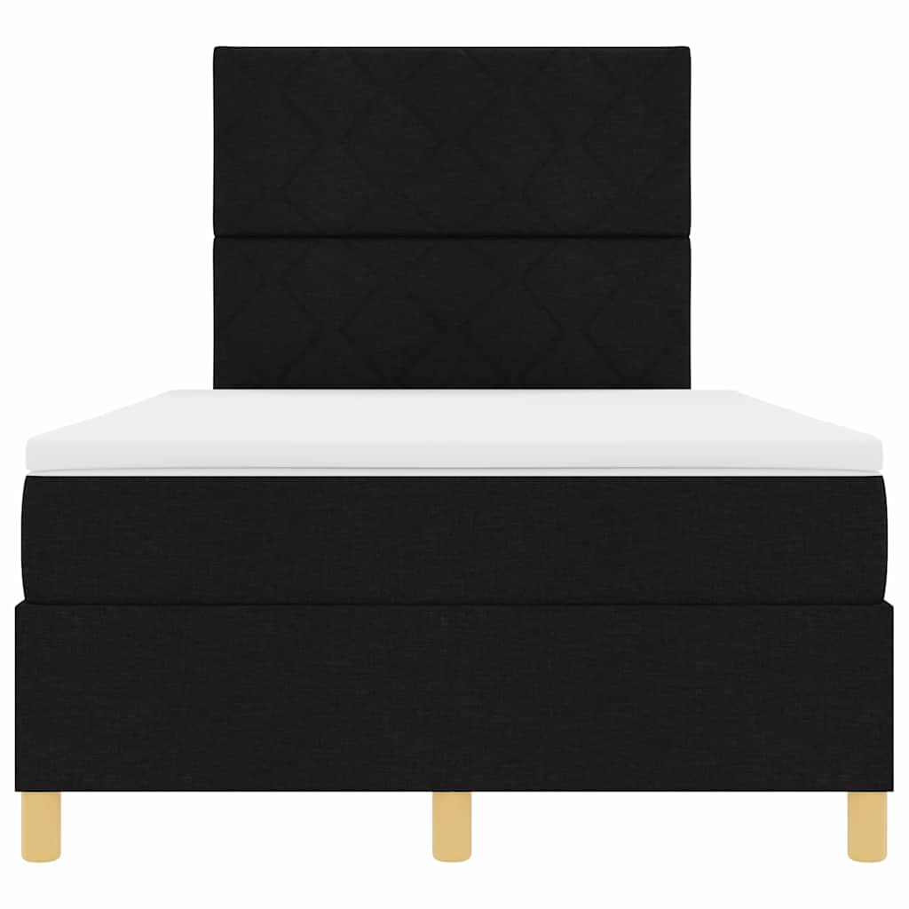 vidaXL Łóżko z sprężyną LED z materacem Czarny 120 x 200 cm tkanina