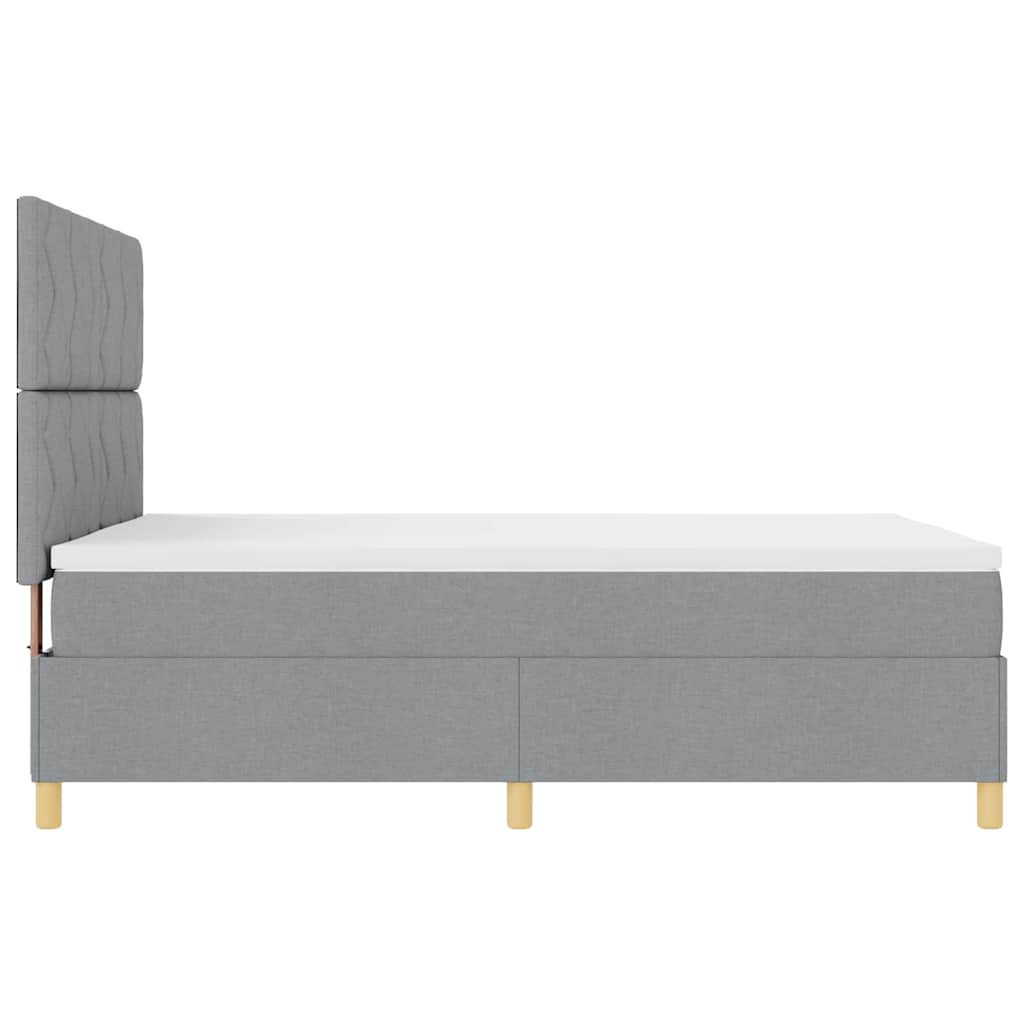 vidaXL Łóżko z sprężyną LED Jasnoszary 140 x 190 cm tkanina