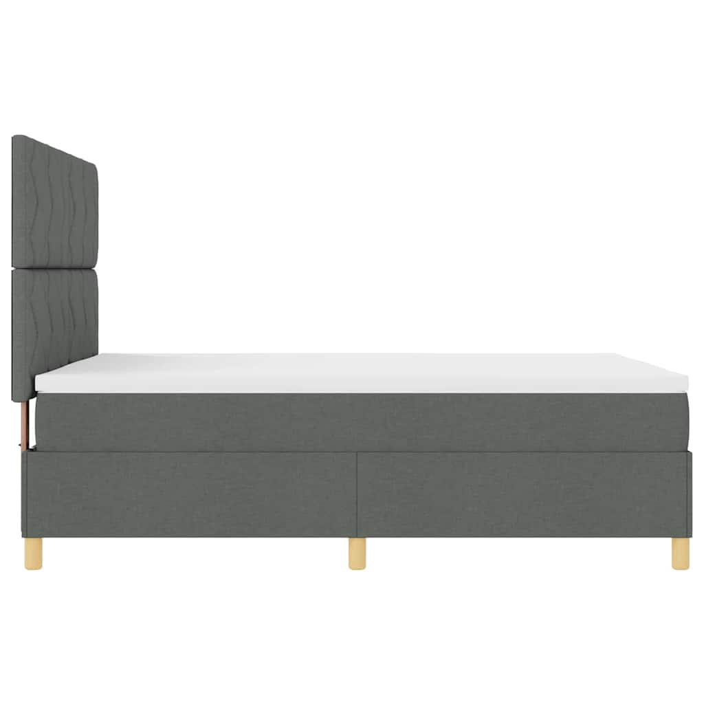 vidaXL Łóżko z sprężyną LED Ciemnoszary 140 x 190 cm tkanina