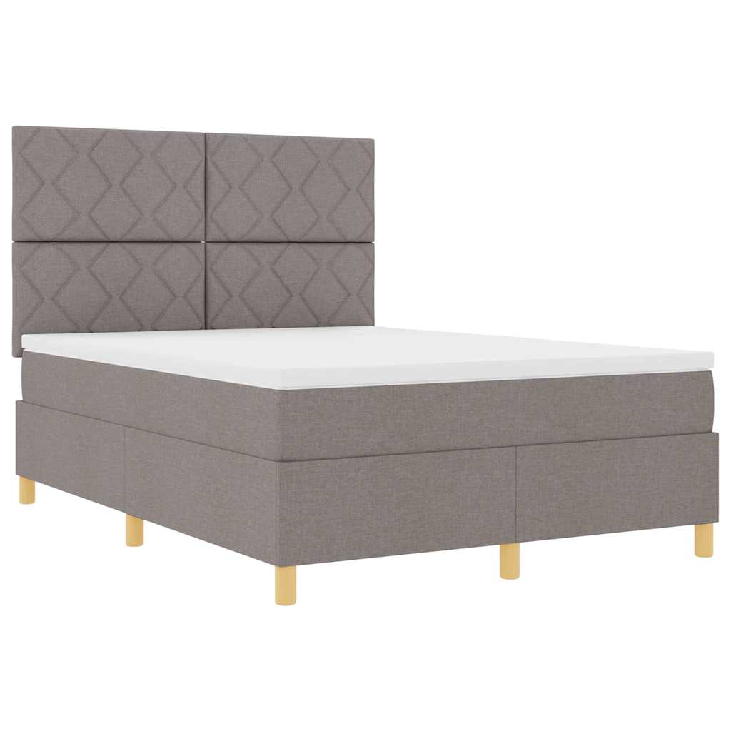 vidaXL Łóżko z sprężyną LED Ciemnoszary 140 x 190 cm tkanina