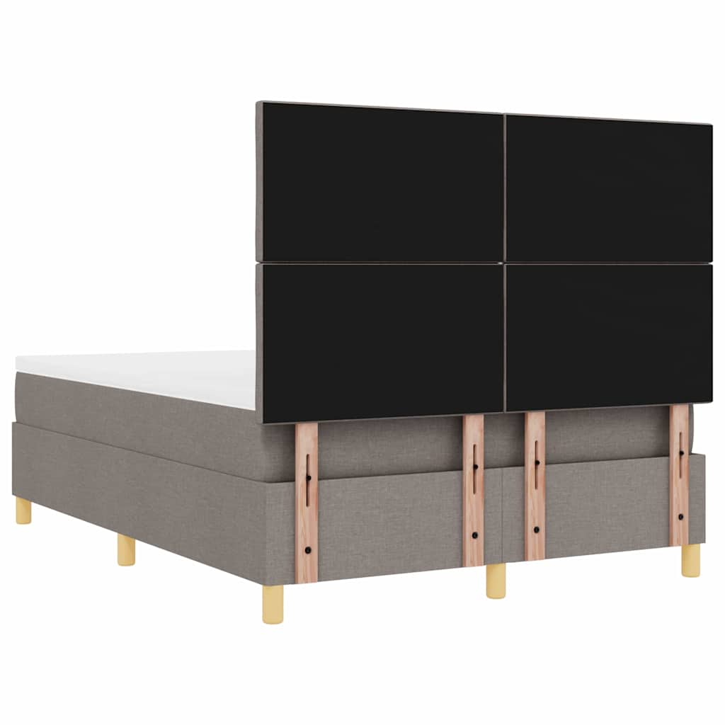 vidaXL Łóżko z sprężyną LED Ciemnoszary 140 x 200 cm tkanina