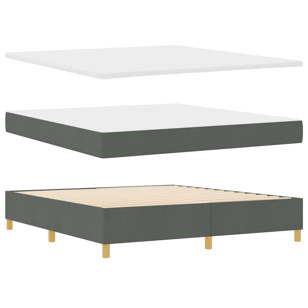 vidaXL Łóżko z sprężyną LED Ciemnoszary 180 x 200 cm tkanina