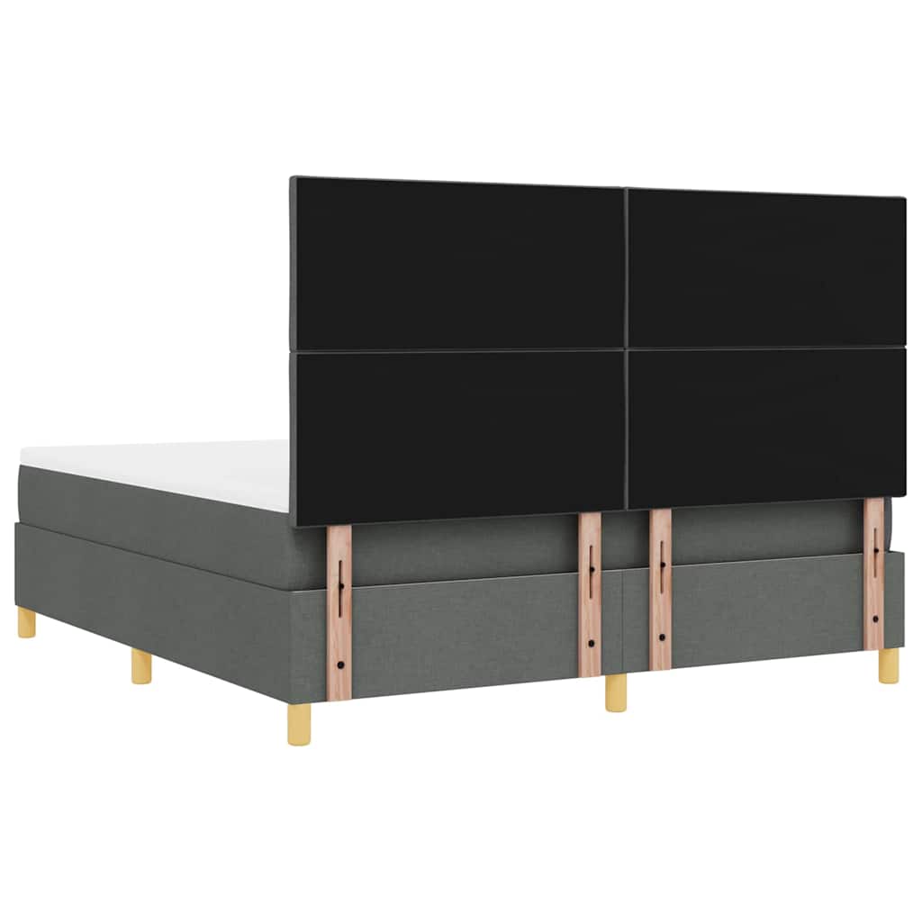 vidaXL Łóżko z sprężyną LED Ciemnoszary 180 x 200 cm tkanina