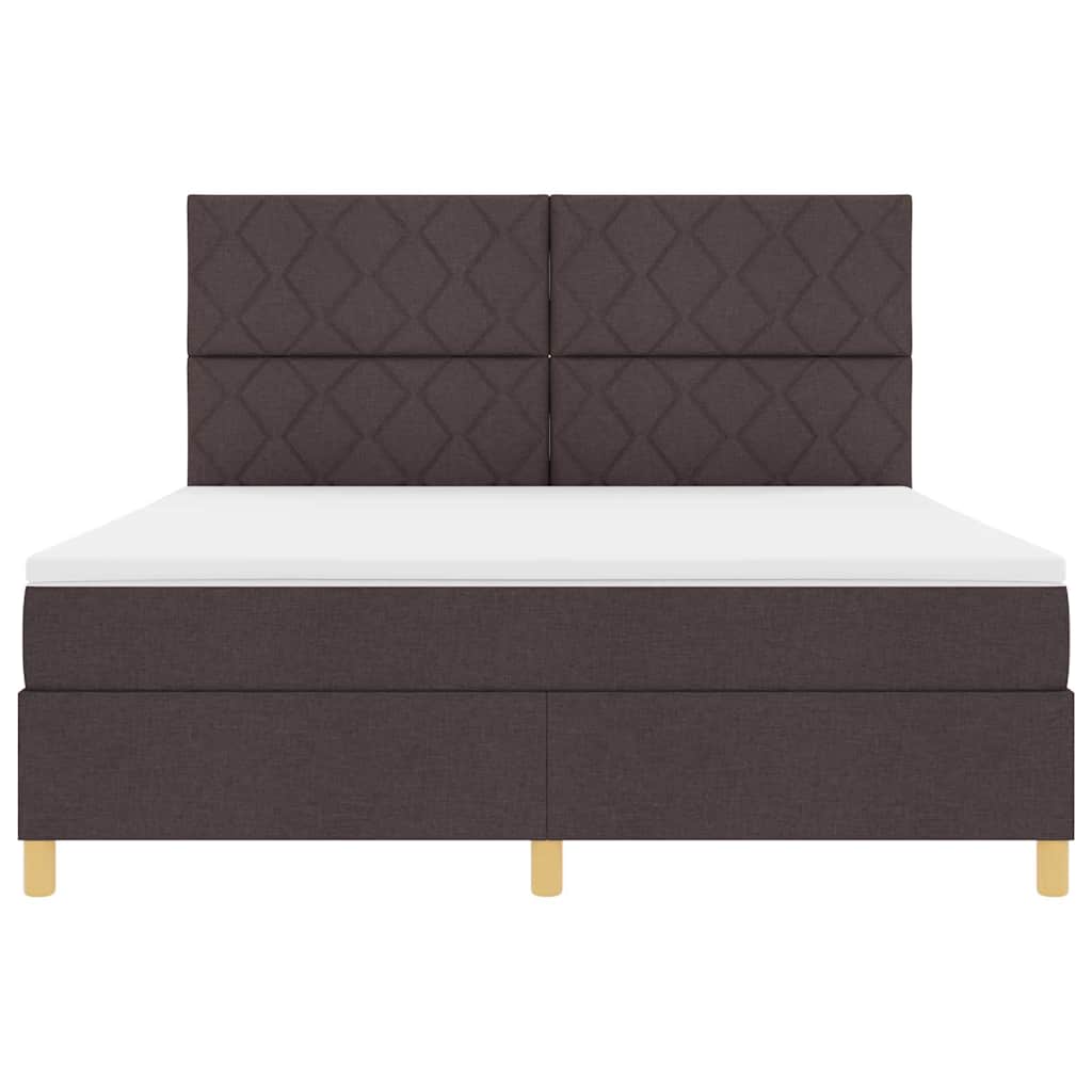 vidaXL Łóżko z sprężyną LED Ciemny brąz 180 x 200 cm tkanina