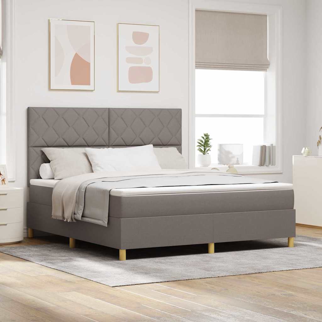 vidaXL Łóżko z sprężyną LED Ciemnoszary 180 x 200 cm tkanina
