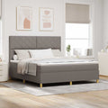 vidaXL Łóżko z sprężyną LED Ciemnoszary 180 x 200 cm tkanina