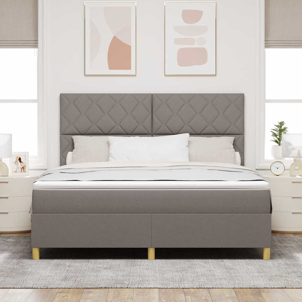 vidaXL Łóżko z sprężyną LED Ciemnoszary 180 x 200 cm tkanina