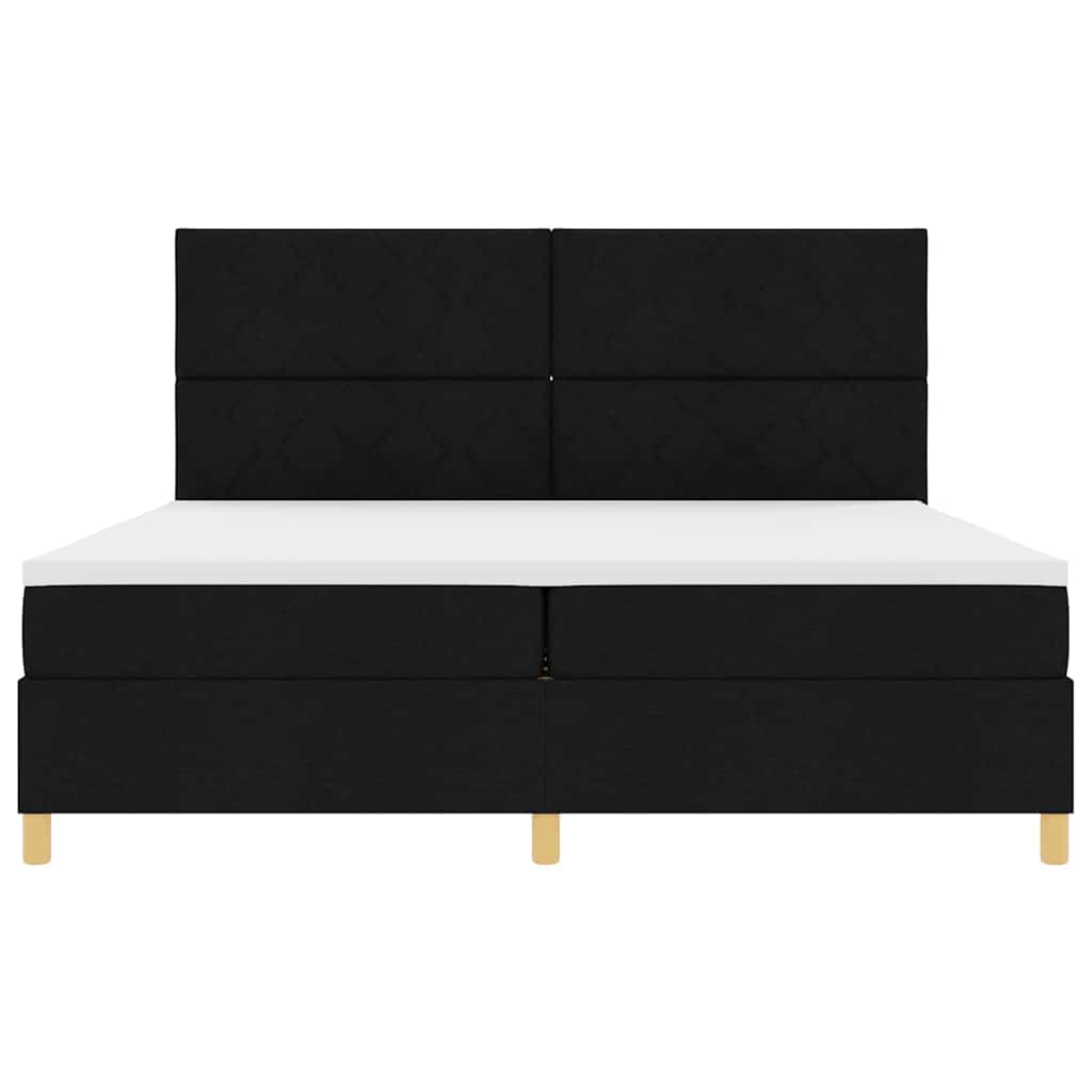 vidaXL Łóżko z sprężyną LED z materacem Czarny 200 x 200 cm tkanina