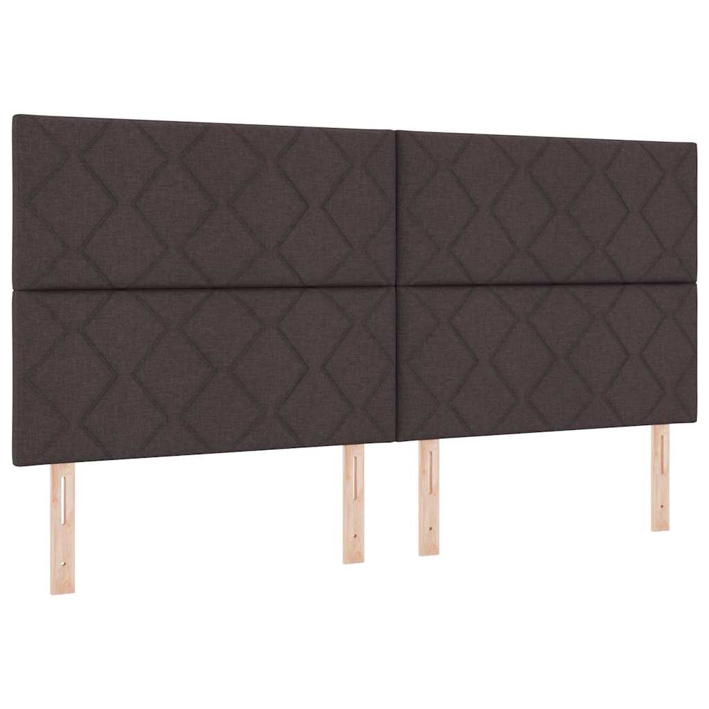 vidaXL Łóżko z sprężyną LED Ciemny brąz 200 x 200 cm tkanina
