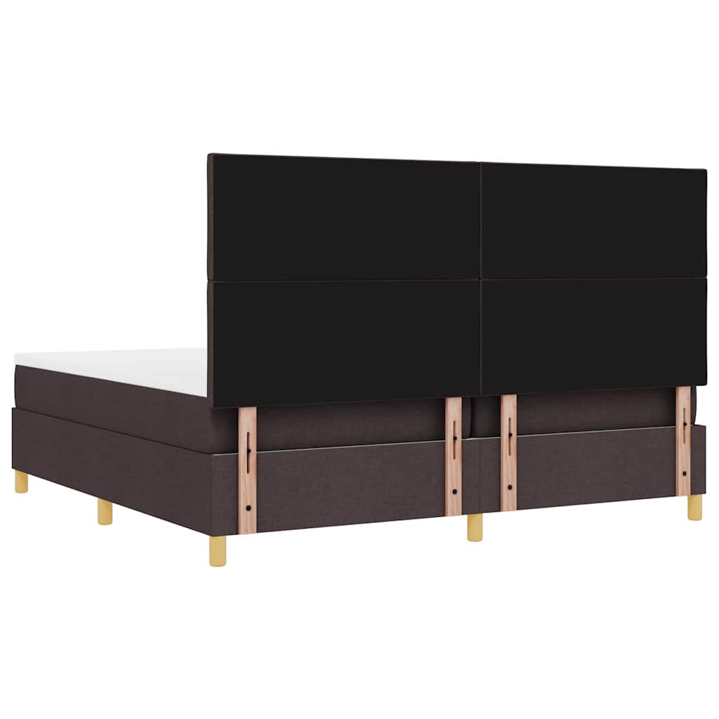vidaXL Łóżko z sprężyną LED Ciemny brąz 200 x 200 cm tkanina