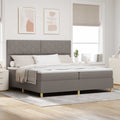 vidaXL Łóżko z sprężyną LED Ciemnoszary 200 x 200 cm tkanina