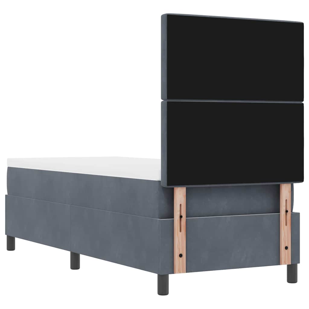 vidaXL Łóżko z sprężyną LED Ciemnoszary 80 x 200 cm tkanina