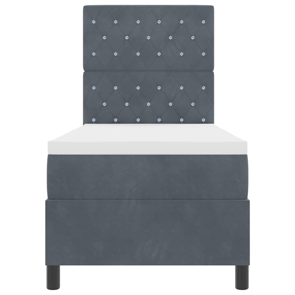 vidaXL Łóżko z sprężyną LED Ciemnoszary 80 x 200 cm tkanina