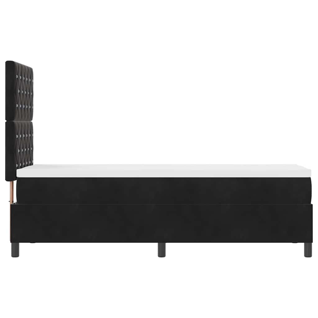 vidaXL Łóżko z sprężyną LED z materacem Czarny 80 x 200 cm Aksamit