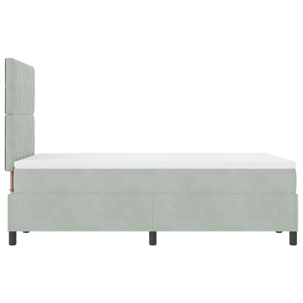 vidaXL Łóżko z sprężyną LED Jasnoszary 120 x 200 cm Aksamit
