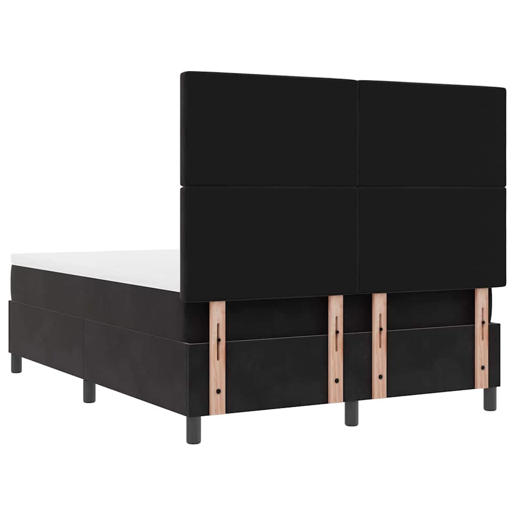 vidaXL Łóżko z sprężyną LED z materacem Czarny 140 x 190 cm Aksamit