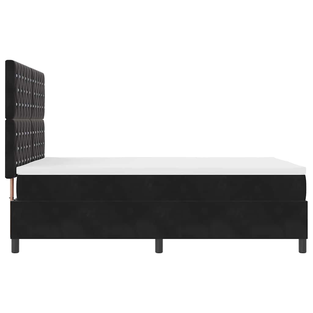 vidaXL Łóżko z sprężyną LED z materacem Czarny 140 x 190 cm Aksamit