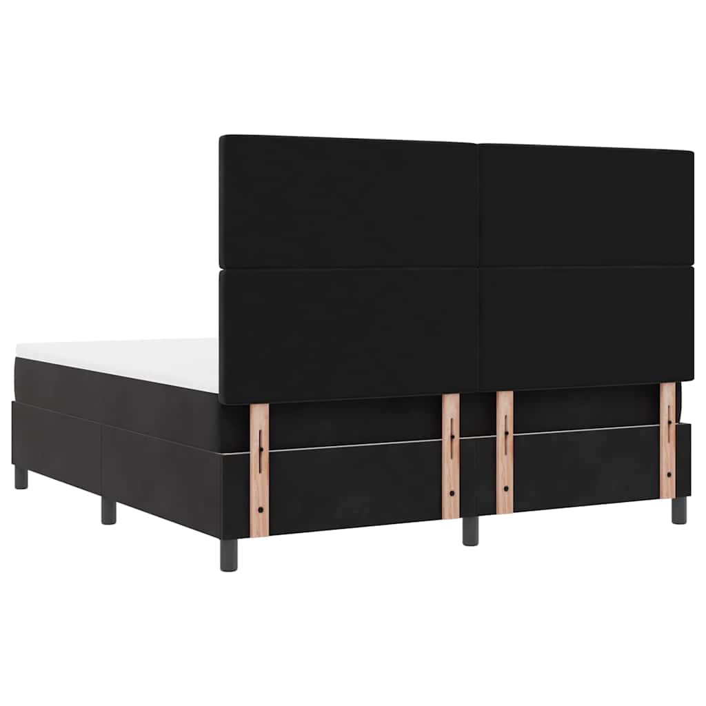 vidaXL Łóżko z sprężyną LED z materacem Czarny 180 x 200 cm Aksamit