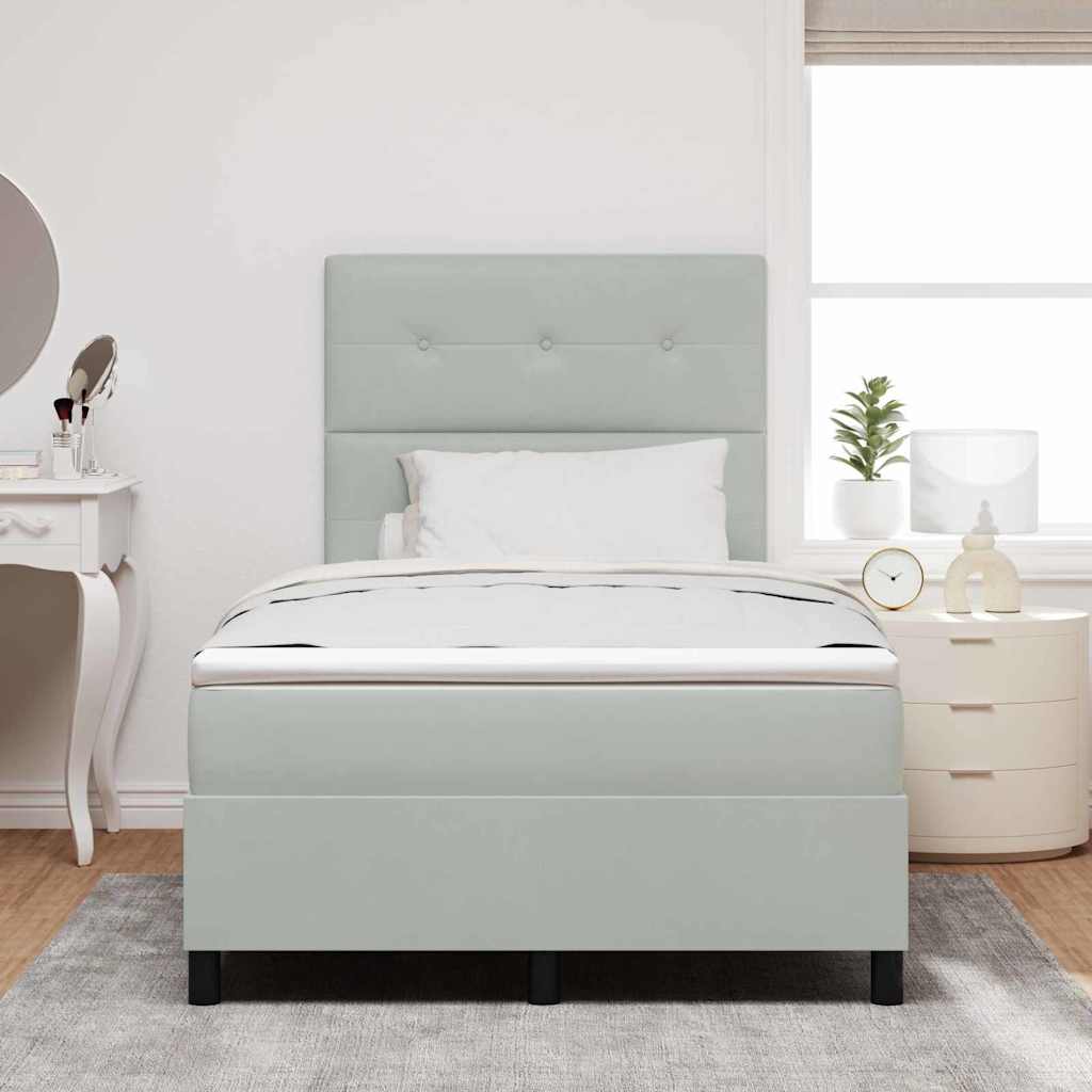vidaXL Łóżko z sprężyną LED Jasnoszary 120 x 190 cm Aksamit