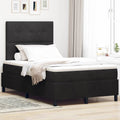 vidaXL Łóżko z sprężyną LED z materacem Czarny 120 x 190 cm Aksamit
