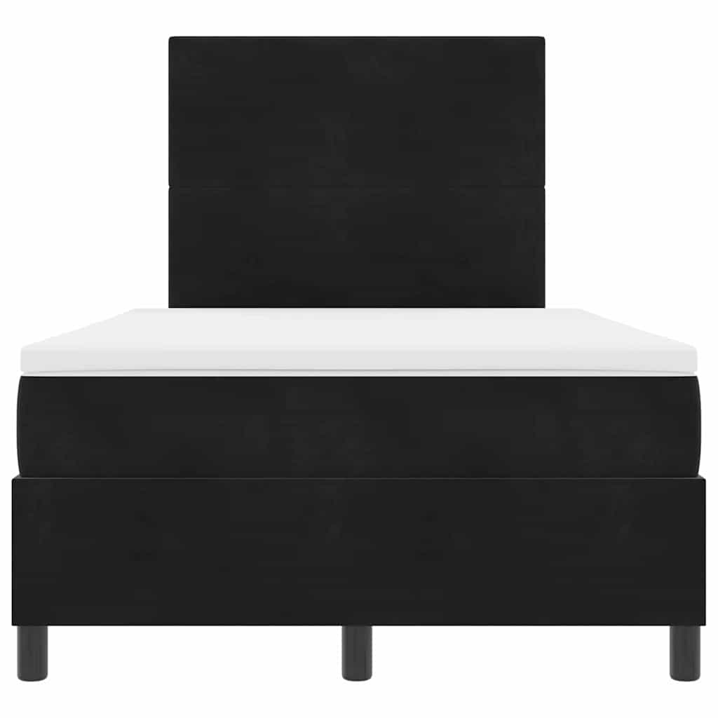 vidaXL Łóżko z sprężyną LED z materacem Czarny 120 x 190 cm Aksamit