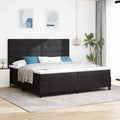 vidaXL Łóżko z sprężyną LED z materacem Czarny 200 x 200 cm Aksamit