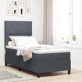 vidaXL Łóżko z sprężyną LED Ciemnoszary 90 x 190 cm Aksamit
