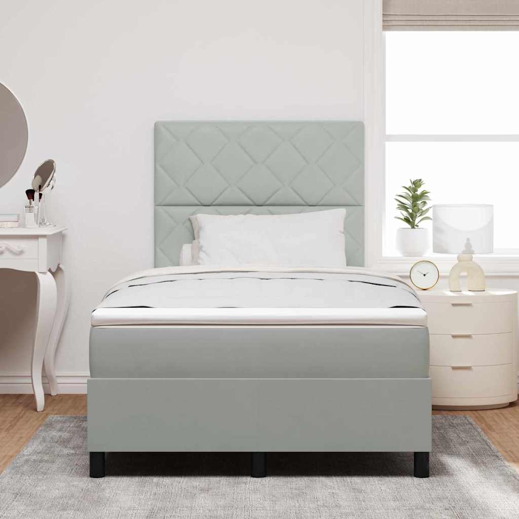 vidaXL Łóżko z sprężyną LED Jasnoszary 120 x 190 cm Aksamit