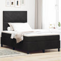 vidaXL Łóżko z sprężyną LED z materacem Czarny 120 x 190 cm Aksamit