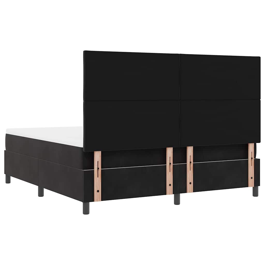 vidaXL Łóżko z sprężyną LED Z zagłówkiem Czarny 180 x 200 cm Aksamit