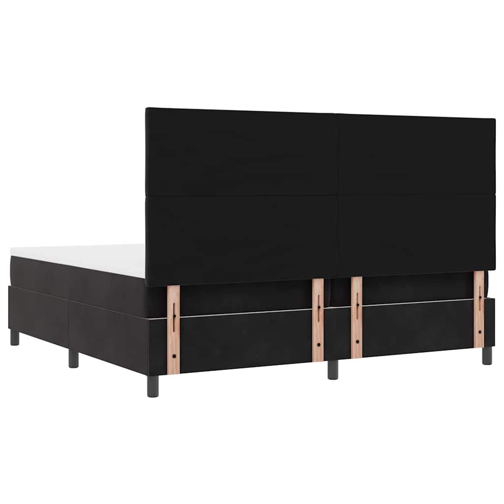 vidaXL Łóżko z sprężyną LED Z zagłówkiem Czarny 200 x 200 cm Aksamit