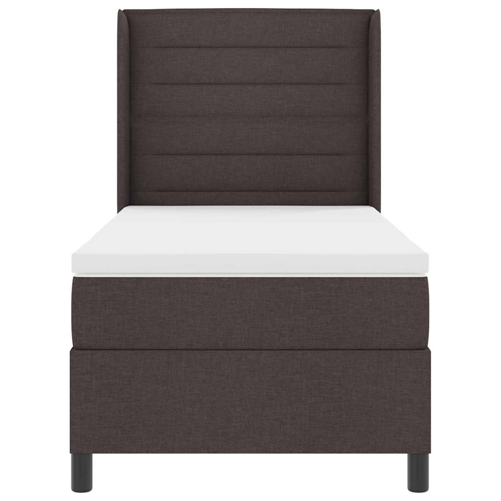 vidaXL Łóżko z sprężyną LED Ciemny brąz 80 x 200 cm tkanina