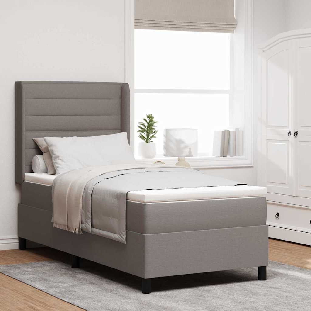 vidaXL Łóżko z sprężyną LED Ciemnoszary 90 x 200 cm tkanina