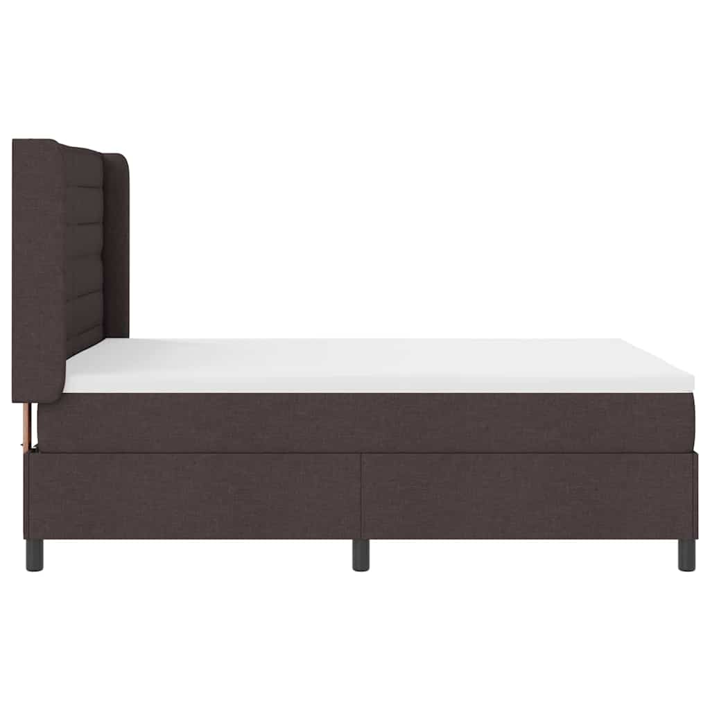 vidaXL Łóżko z sprężyną LED Ciemny brąz 160 x 200 cm tkanina