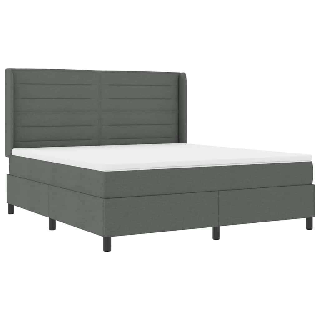 vidaXL Łóżko z sprężyną LED Ciemnoszary 180 x 200 cm tkanina