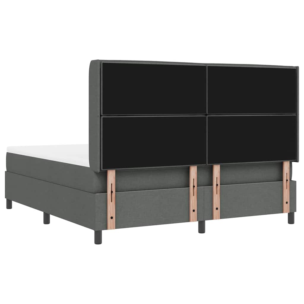 vidaXL Łóżko z sprężyną LED Ciemnoszary 180 x 200 cm tkanina