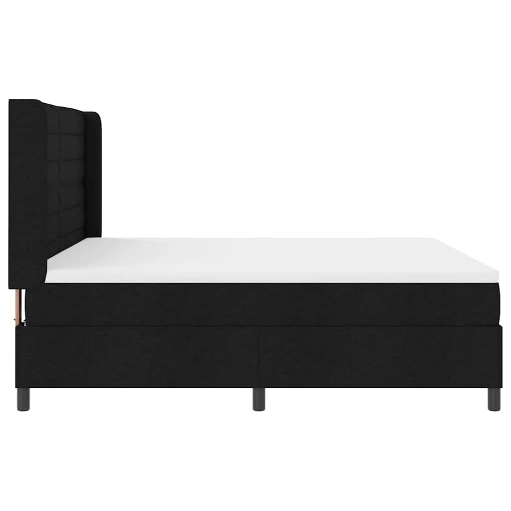 vidaXL Łóżko z sprężyną LED z materacem Czarny 180 x 200 cm tkanina