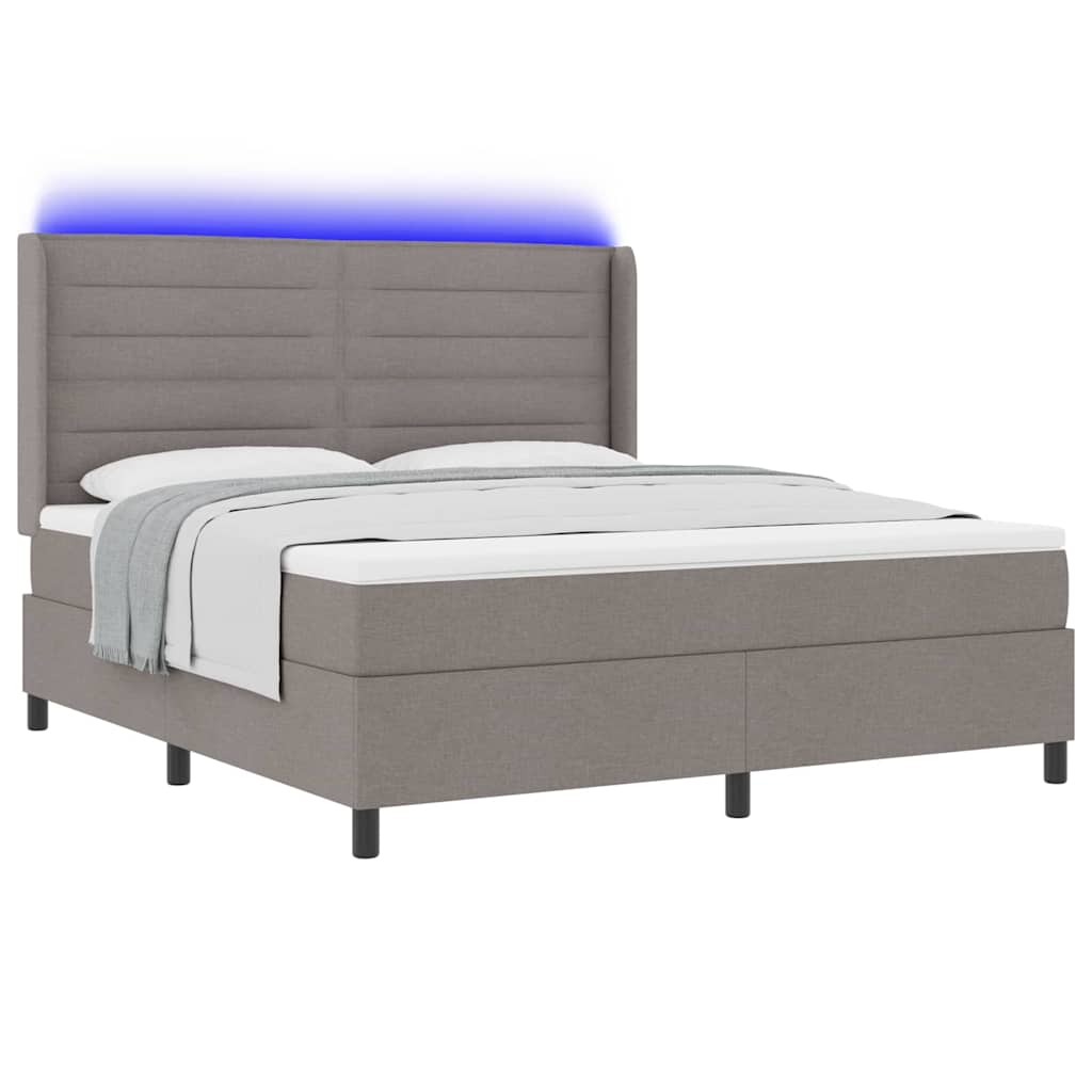 vidaXL Łóżko z sprężyną LED Ciemnoszary 180 x 200 cm tkanina