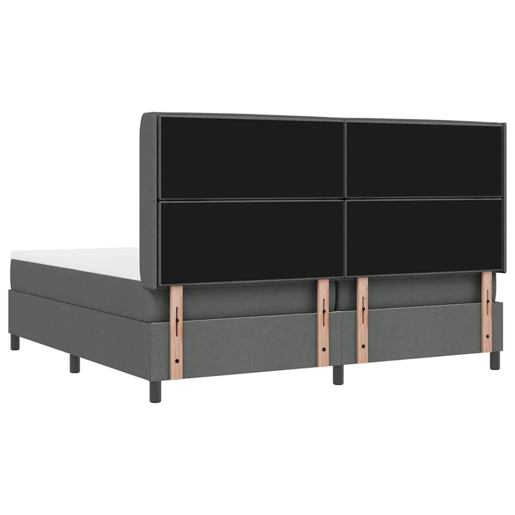 vidaXL Łóżko z sprężyną LED Ciemnoszary 200 x 200 cm tkanina