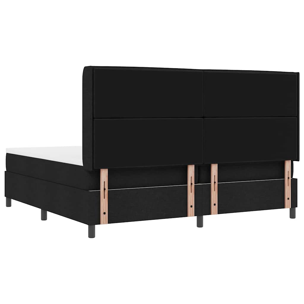 vidaXL Łóżko z sprężyną LED z materacem Czarny 200 x 200 cm tkanina