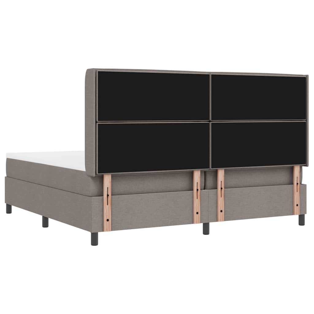 vidaXL Łóżko z sprężyną LED Ciemnoszary 200 x 200 cm tkanina