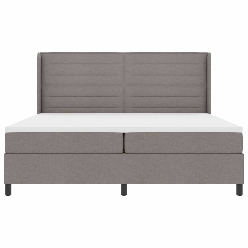vidaXL Łóżko z sprężyną LED Ciemnoszary 200 x 200 cm tkanina