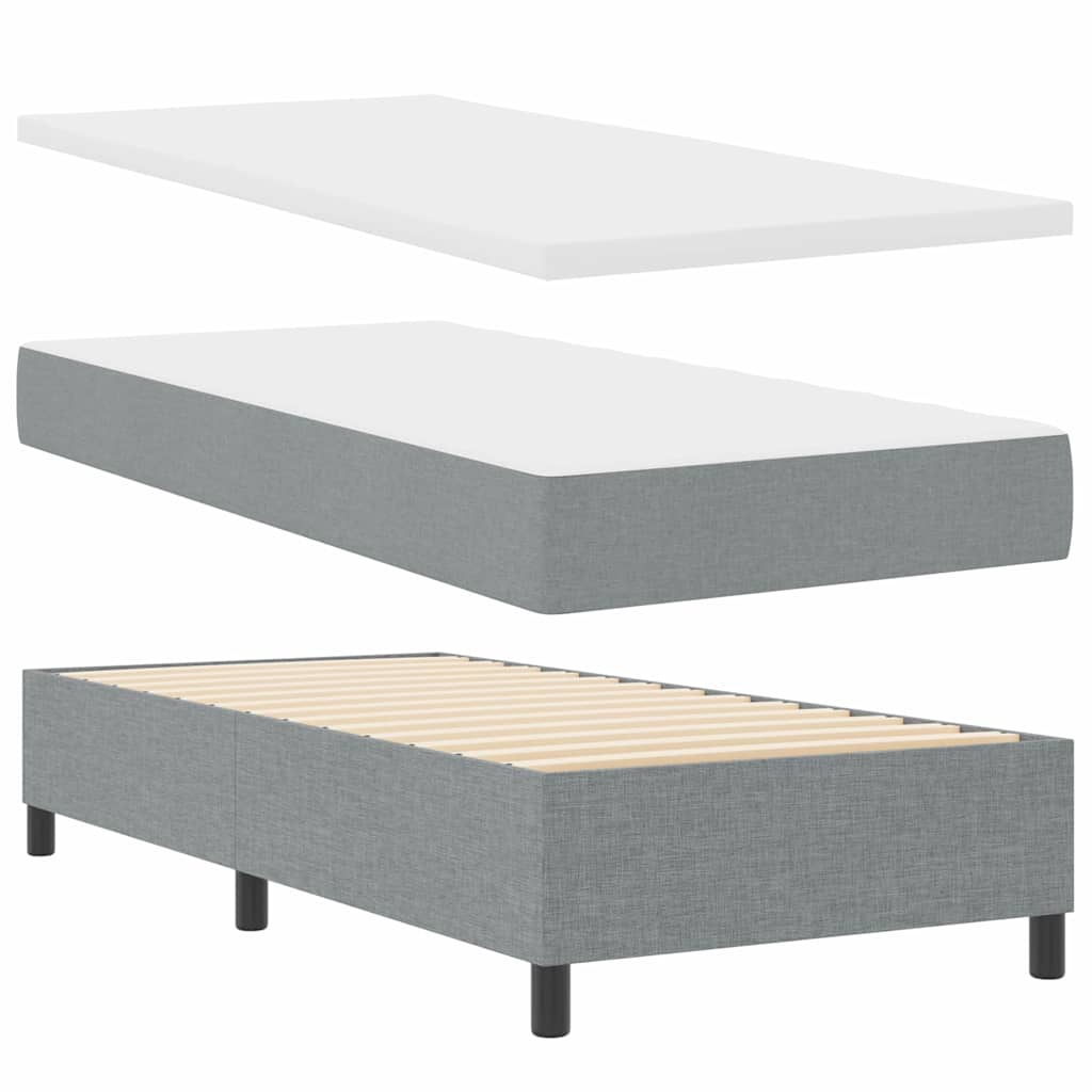 vidaXL Łóżko z sprężyną LED Jasnoszary 100 x 200 cm tkanina