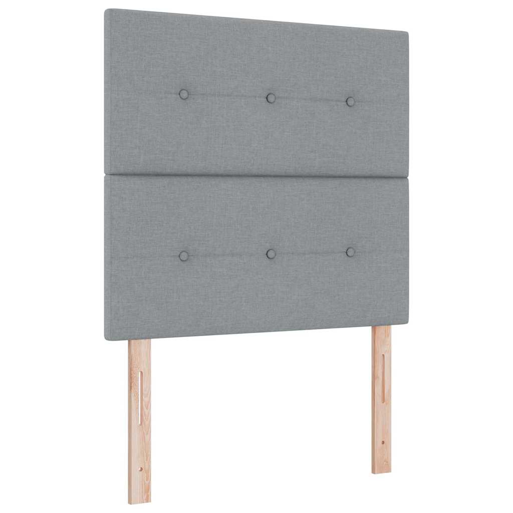 vidaXL Łóżko z sprężyną LED Jasnoszary 100 x 200 cm tkanina