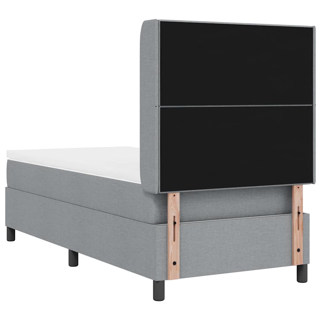 vidaXL Łóżko z sprężyną LED Jasnoszary 100 x 200 cm tkanina