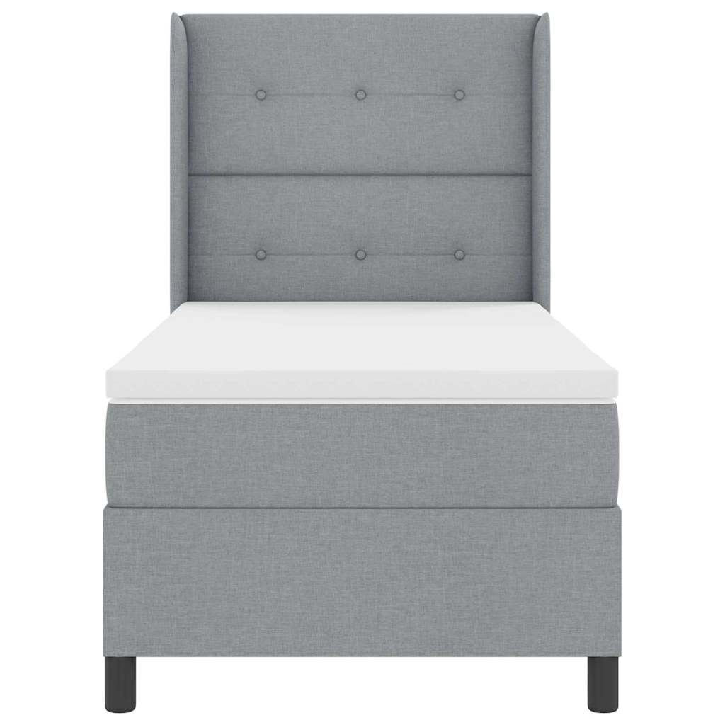 vidaXL Łóżko z sprężyną LED Jasnoszary 100 x 200 cm tkanina