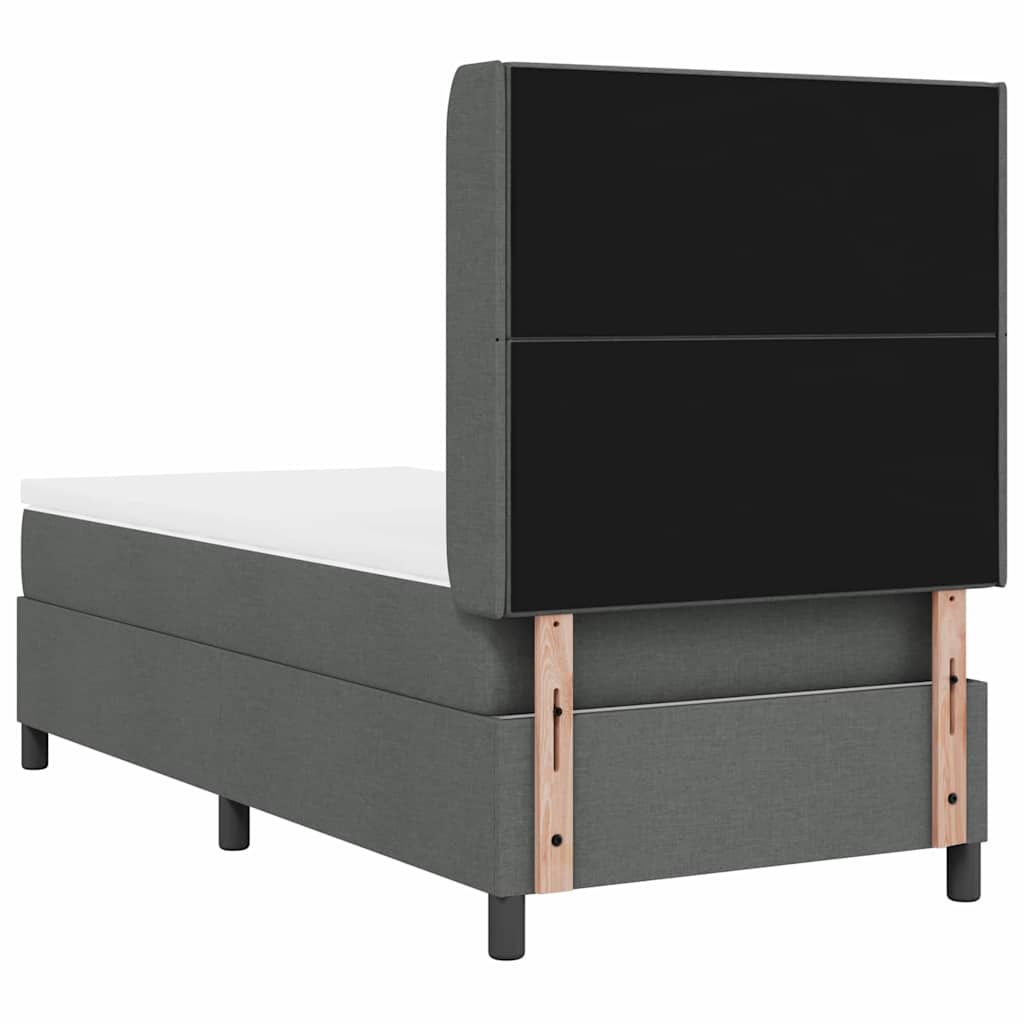 vidaXL Łóżko z sprężyną LED Ciemnoszary 100 x 200 cm tkanina